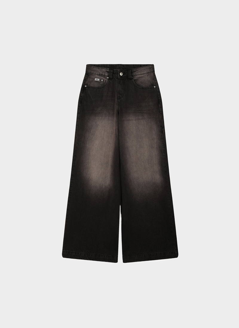 Джинсы SWEEPER WIDE LEG JEAN DIRTY CHARCOAL WASH