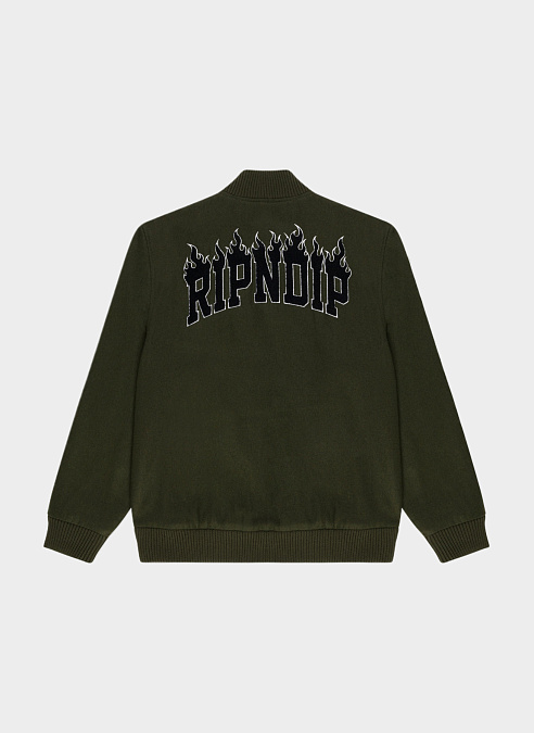 Куртка ‘Fire Spirit Varsity Jacket’ Forest Green