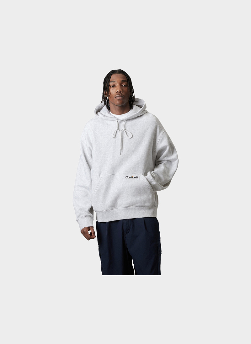 Худи ‘Hooded Label Script Sweat’ Ash Heather