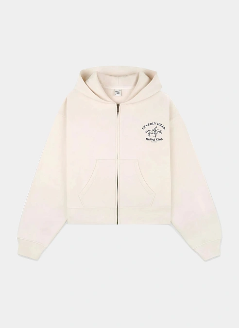 Худи на молнии BH Riding Club Soft Cropped Zip Hoodie Cream