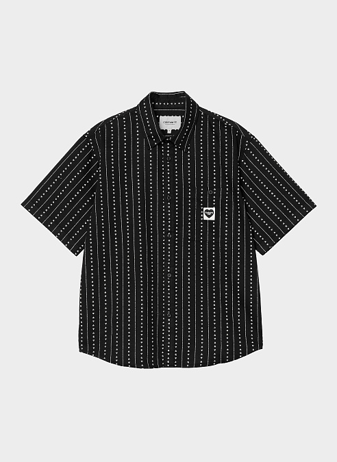 Рубашка ‘S/S Drewe Heart Stripe Shirt’ HEART C PINSTRIPE, BLACK / NATURAL