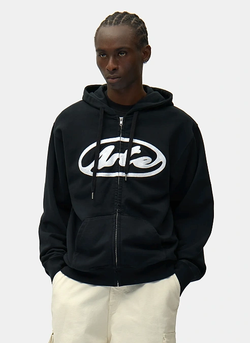 Худи на молнии Circle Logo Zip Hoodie Black