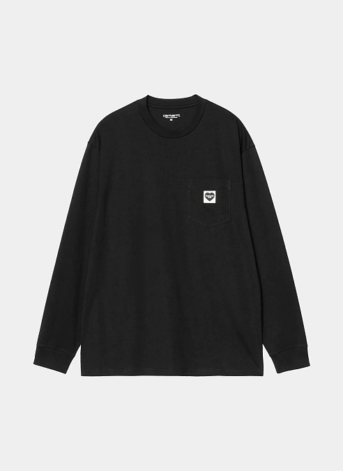 Лонгслив L/S Pocket Heart T-Shirt Black / Black