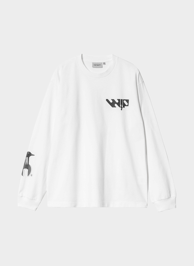 Лонгслив ‘L/S Industry T-Shirt’ White / Black (Garment Dyed)