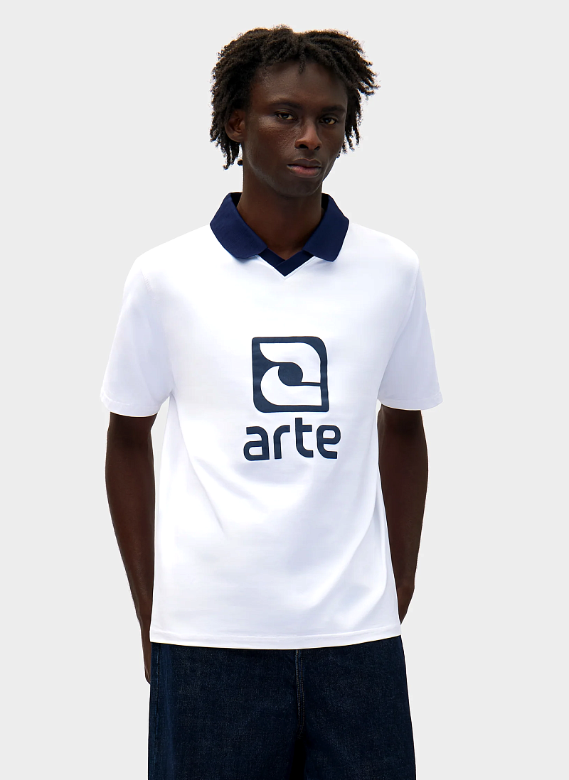 Поло Logo Collar T-Shirt White/Navy