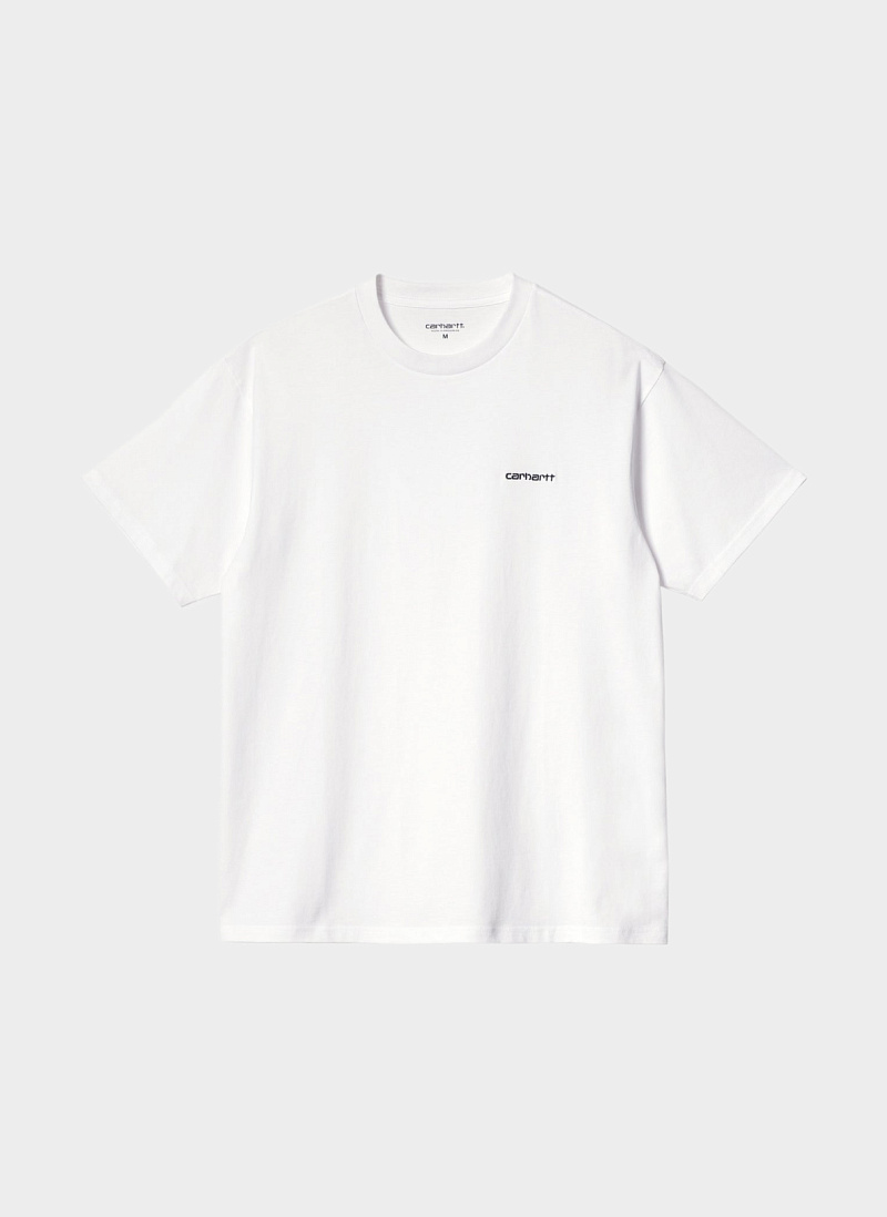 Футболка ‘S/S Script Embroidery T-Shirt’ White / Black