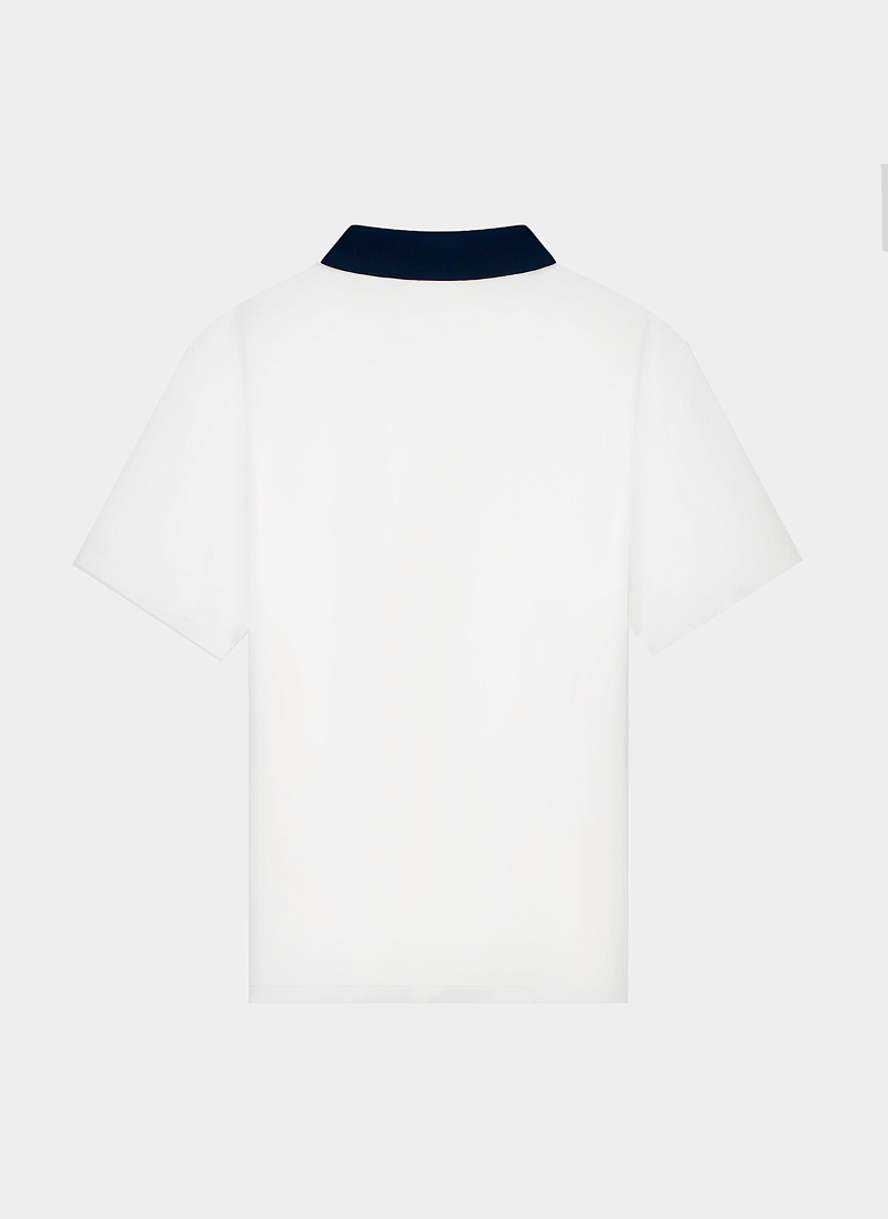 Поло Logo Collar T-Shirt White/Navy