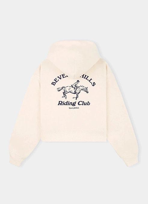 Худи на молнии BH Riding Club Soft Cropped Zip Hoodie Cream