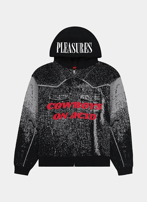 Худи на молнии Acid Cowboy Knitted Hoodie  Black
