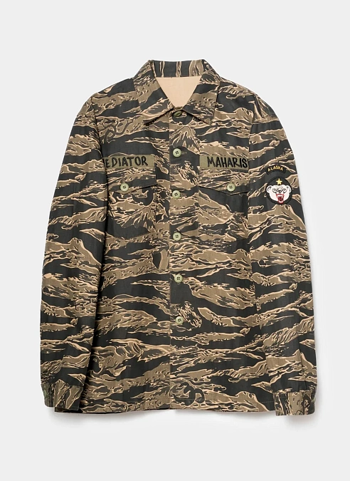 Рубашка Bonsai Tigerstripe L/S Utility Shirt  Mint Gold