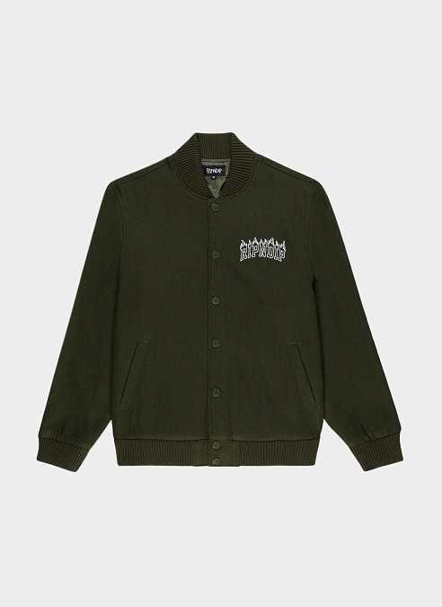 Куртка ‘Fire Spirit Varsity Jacket’ Forest Green