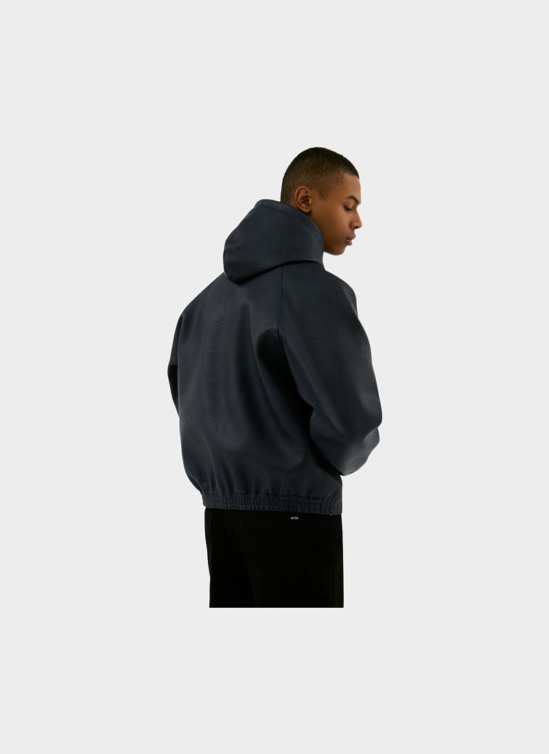 Куртка ‘Leather Hooded Jacket’ Dark Navy