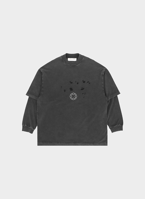 Лонгслив "DOUBLE SLEEVE LASER CUT LOGO T-SHIRT"