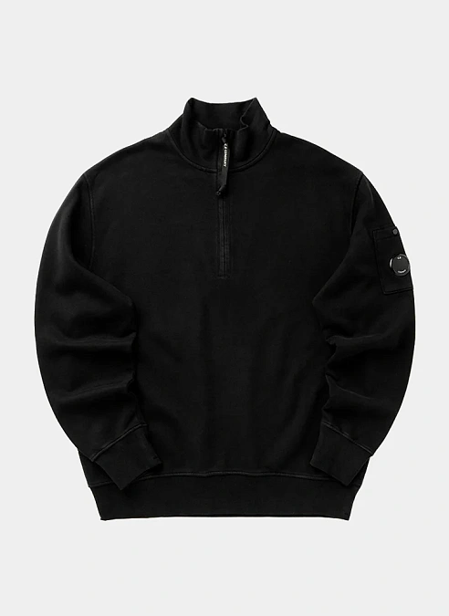 Свитшот Brushed and Emerized Diagonal Fleece Half Zip Sweatshirt Black