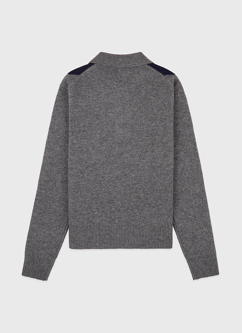 Поло Serif Logo Argyle Cashmere Polo Gray