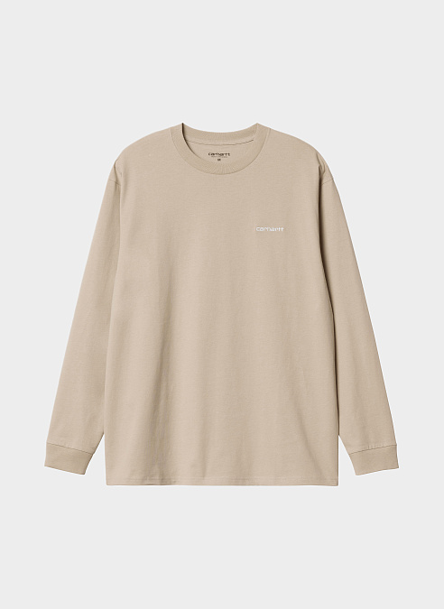 Лонгслив ‘L/S Script Embroidery T-Shirt’ Wall / White