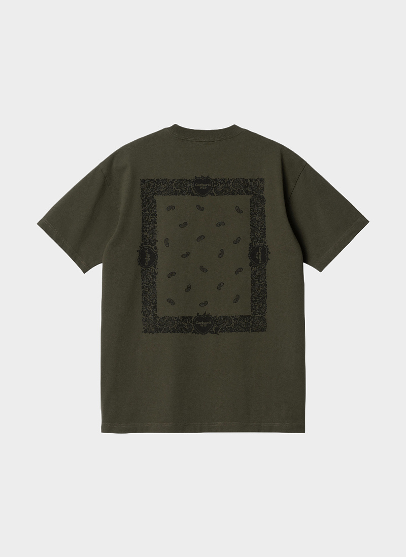 Футболка ‘S/S Paisley T-Shirt’ Plant / Black (Stone Washed)
