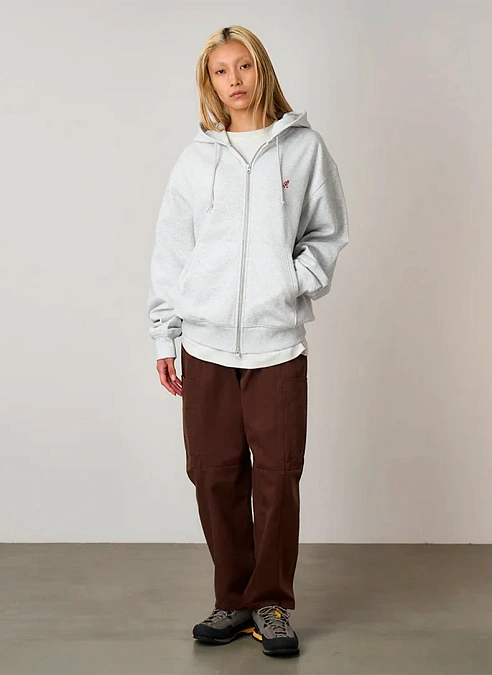 Худи на молнии One Point Zip Hooded Sweatshirt Heather Ash