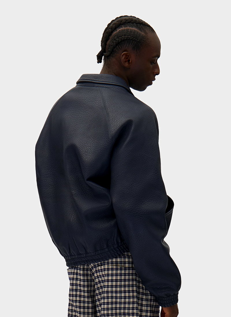 Куртка Big Logo Leather Jacket Jacket Navy