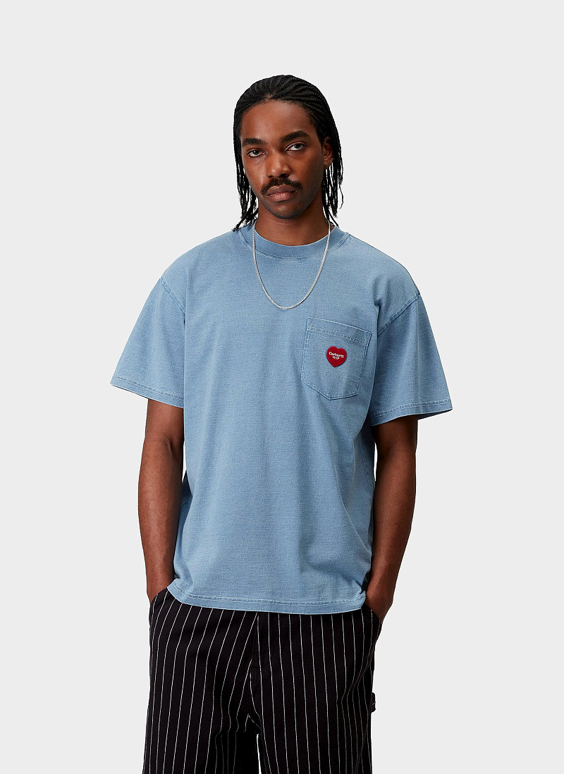 Футболка ‘S/S Ingo Pocket T-Shirt’ LIGHT BLUE (GARMENT DYED)