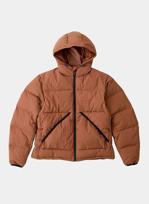 Пуховик Down Puffer Hooded Jacket Brown