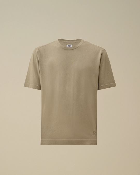 Футболка Knitwear Crew Neck In Cotton Crepe Gauze  White