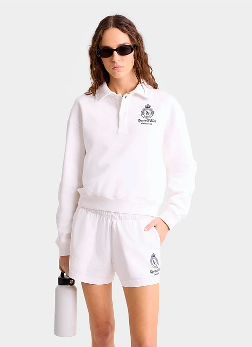 Рубашка Crown Country Embroidered Cropped Polo White