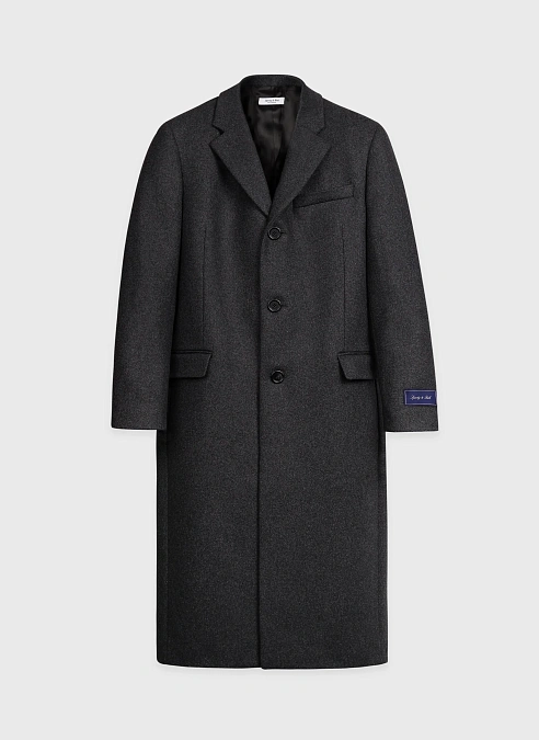Пальто Signature Logo Structured Wool Coat Dark Grey