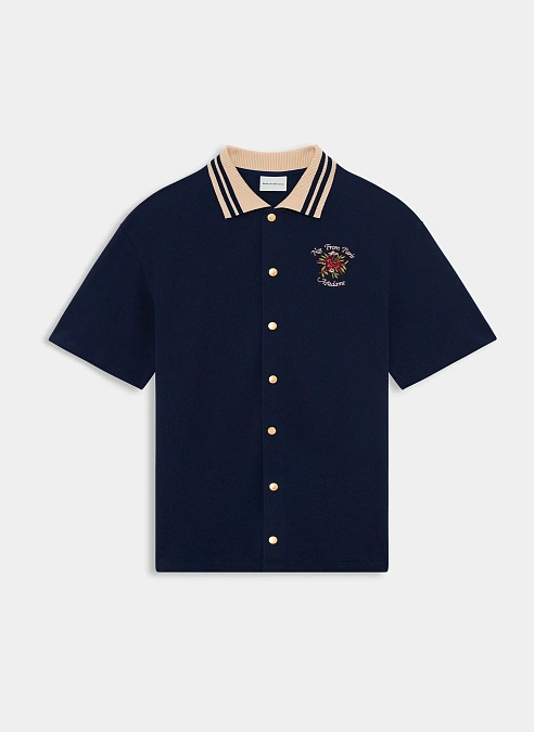 Рубашка Chemise Piquée Slogan Rose Navy