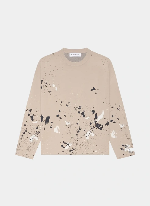 Свитшот Jacquard Long Sleeves Round Neck Splash Beige