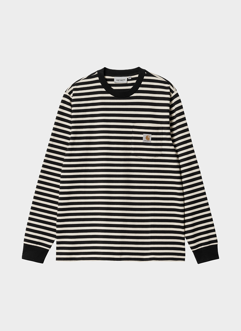Лонгслив ‘L/S Seidler Pocket T-Shirt’ Salt / Black