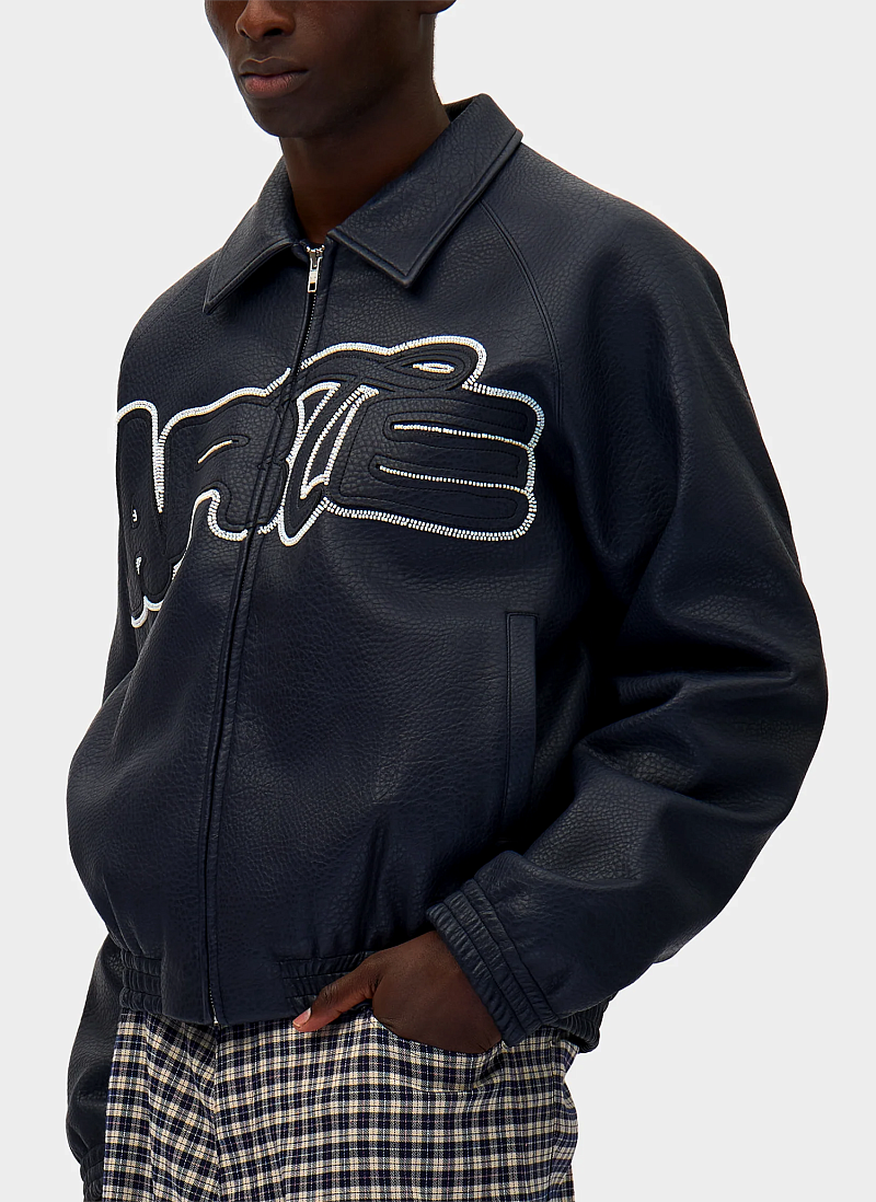 Куртка Big Logo Leather Jacket Jacket Navy