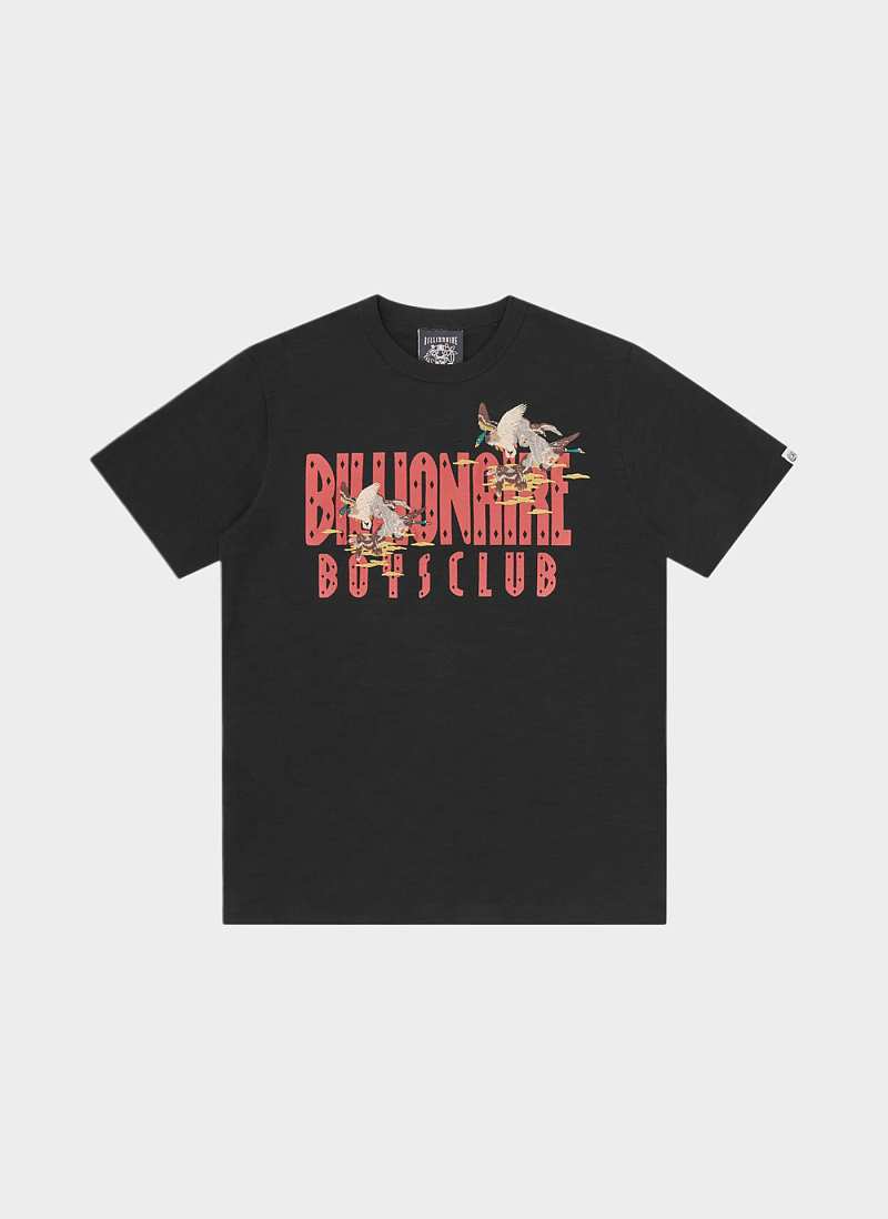DUCK EMBROIDERED STRAIGHT LOGO SLUB T-SHIRT