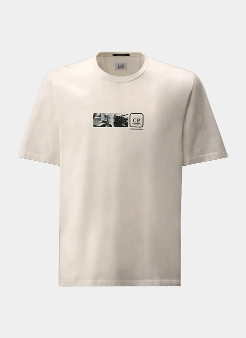 Футболка Metropolis Series Mercerized Jersey Short Sleeve Back Embroidery T-Shirt Gauze  White