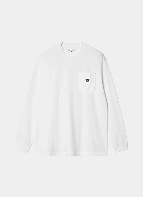 Лонгслив L/S Pocket Heart T-Shirt White / Black