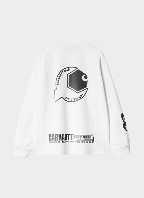 Лонгслив ‘L/S Industry T-Shirt’ White / Black (Garment Dyed)
