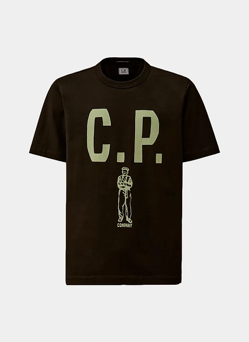 Футболка Mercerized 30/2 Jersey Twisted Short Sleeve Logo T-Shirt Black