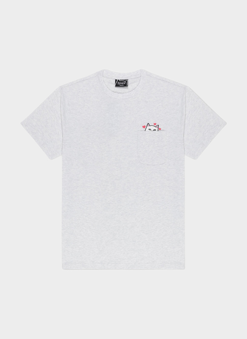 Футболка ‘Nermal Loves Pocket Tee’ Ash Heather
