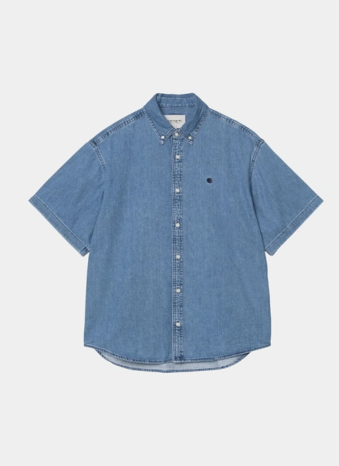 Рубашка S/S Lucas Shirt Blue (Stone Washed)