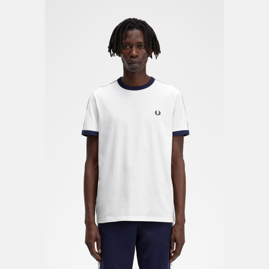 Fred perry white t shirt sale hotsell