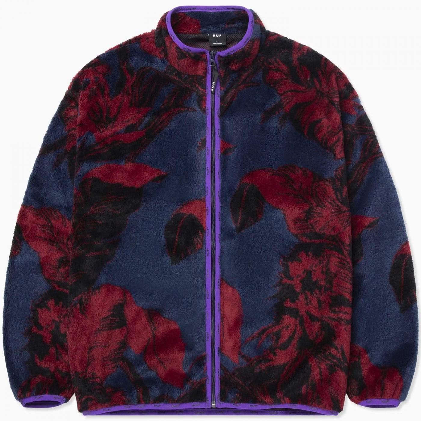 Куртка HUF 'Sativa Floral F/Z Sherpa' Navy / Blazer | SALARIUM